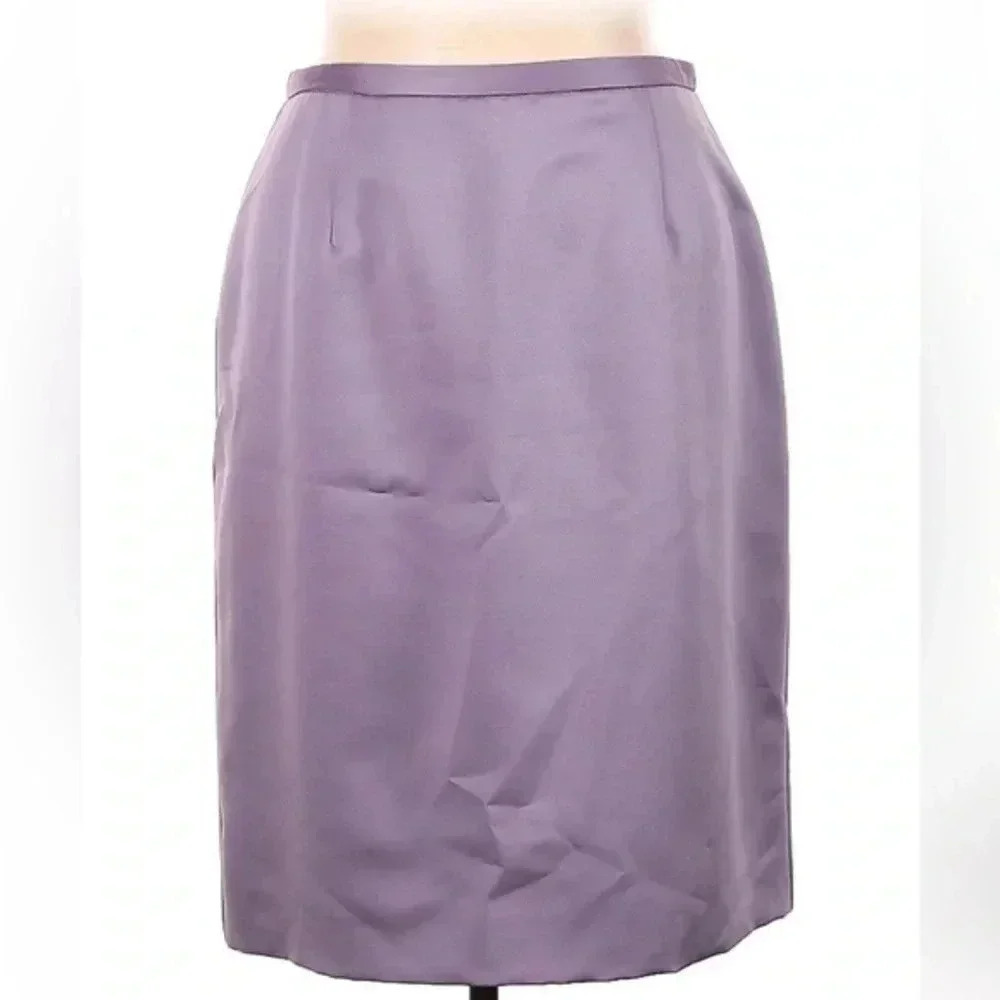 Zola Evening Y2K David Minka Purple Lilac Satin Formal Pencil Skirt Size 16 XL